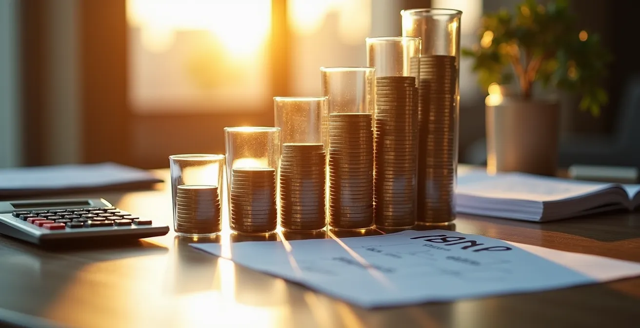 Financial planning visualization showing cash reserve allocation strategy