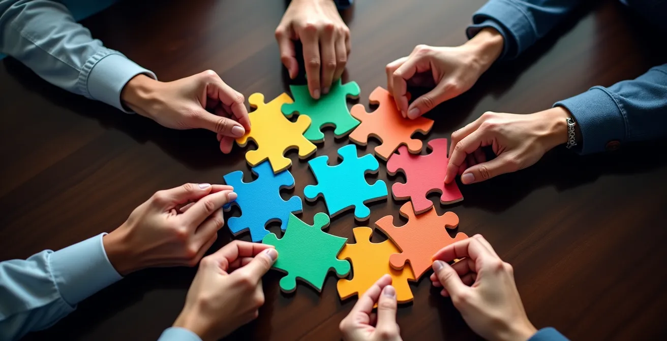 Multiple franchise leaders collaborating in decentralized decision-making environment