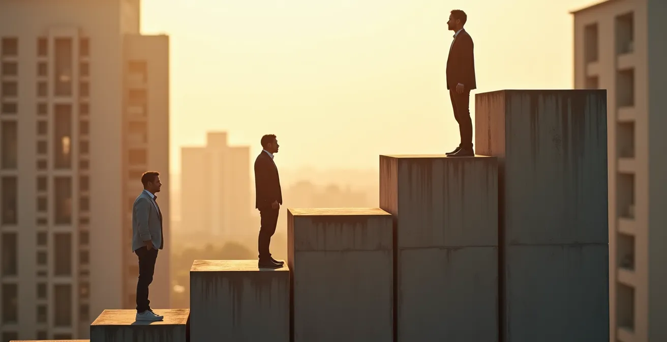 Three ascending platforms representing the key financial milestones of CAC Payback, Default Alive, and Net Revenue Retention, showing a clear path to business stability and growth.