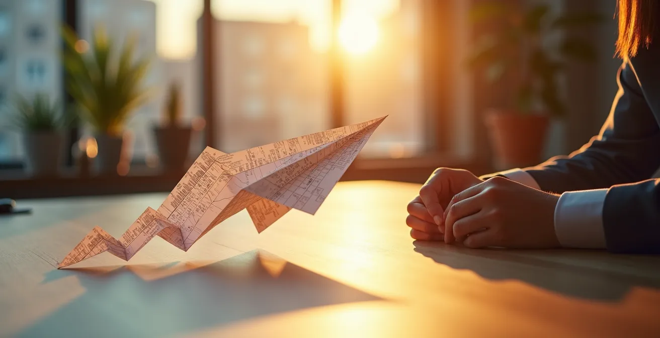 Abstract representation of business value growth over time