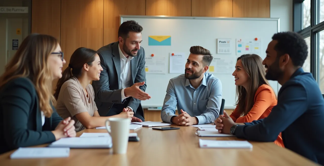 Group training session preparing next generation of franchise managers in professional setting