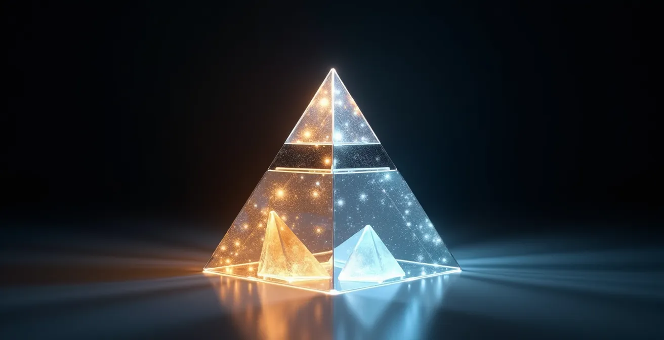 Three-tier pyramid showing health, performance and elite metrics hierarchy